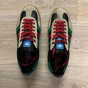 Gucci x Adidas Leather Striped Sneakers